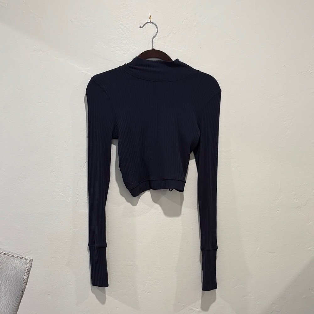 FP Movement by Free People Navy Ribbed Crop Top